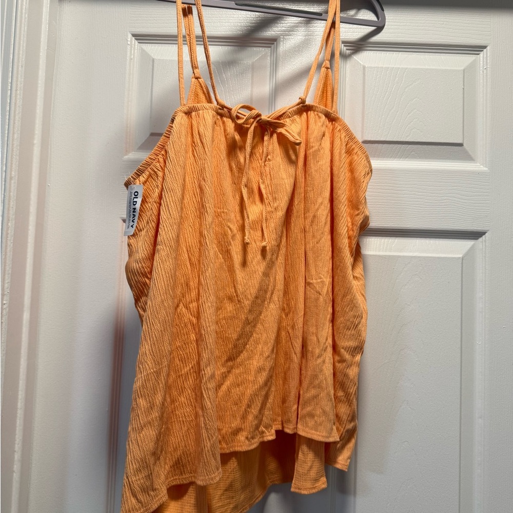 Old Navy Orange Asymmetrical Tie Front Camisole